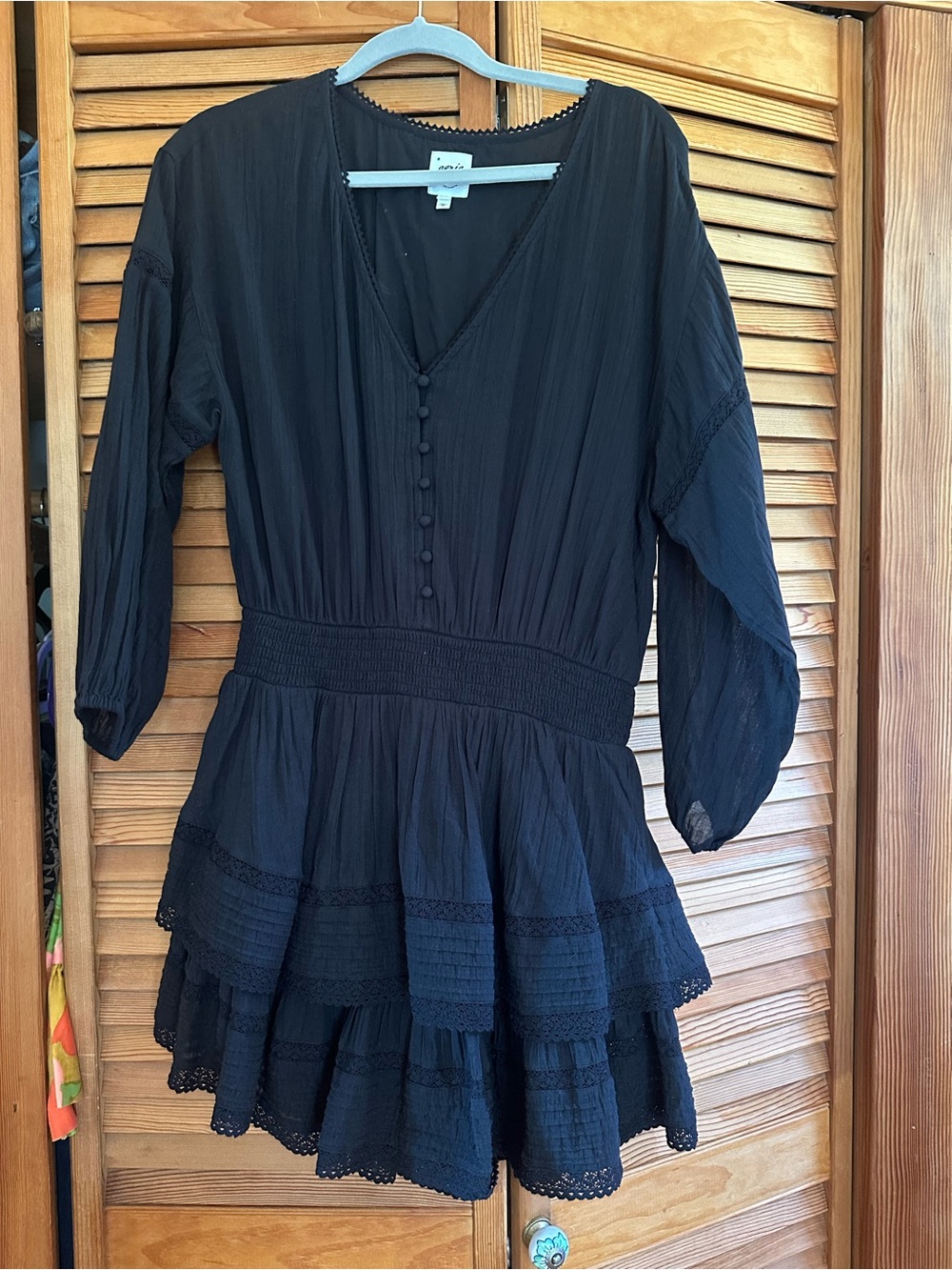 aerie Black Tiered Mini Dress